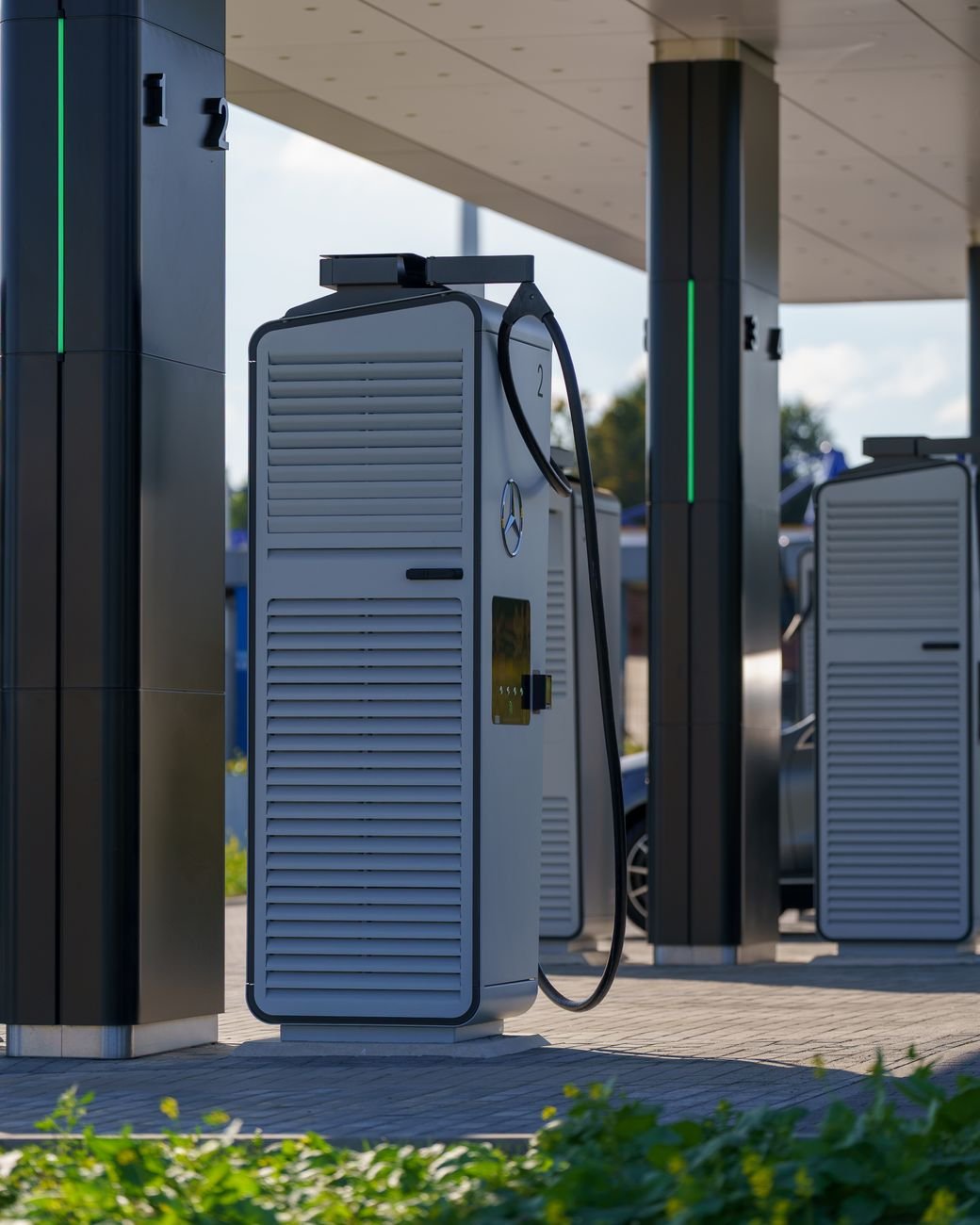 modern electric vehicle charging station outdoors